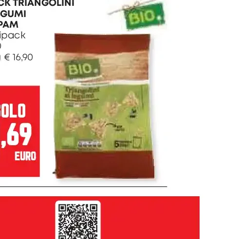 Snack triangolini ai legumi bio Pam