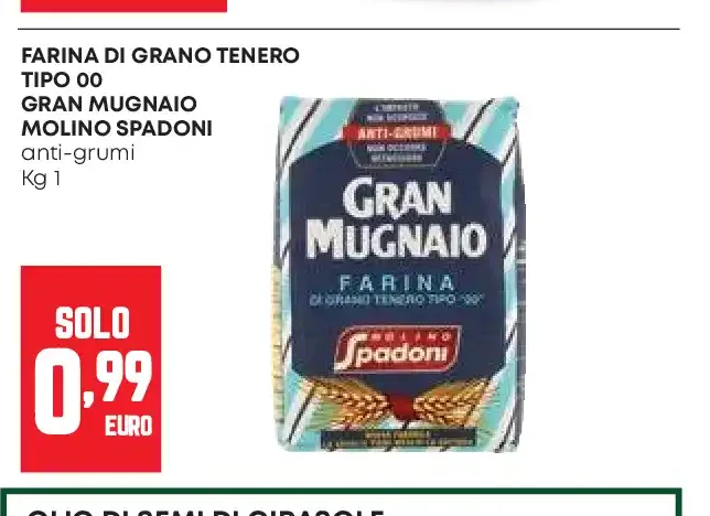 Farina di grano tenero tipo 00 Gran Mugnaio Molino Spadoni