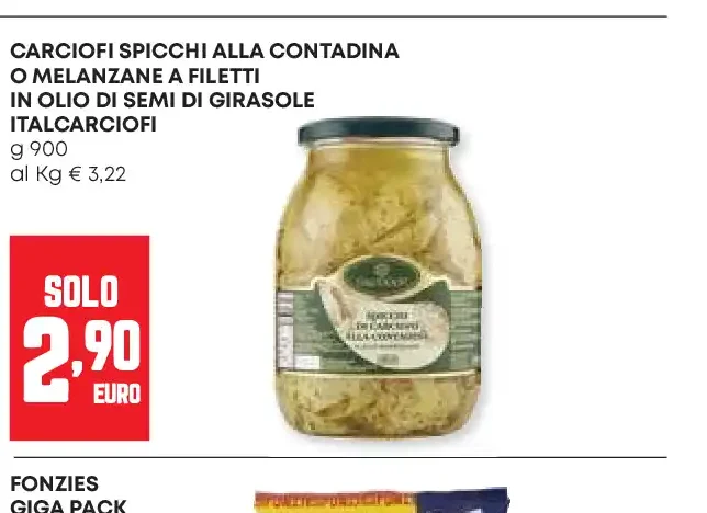 Carciofi spicchi alla contadina o melanzane a filetti Italcarciofi