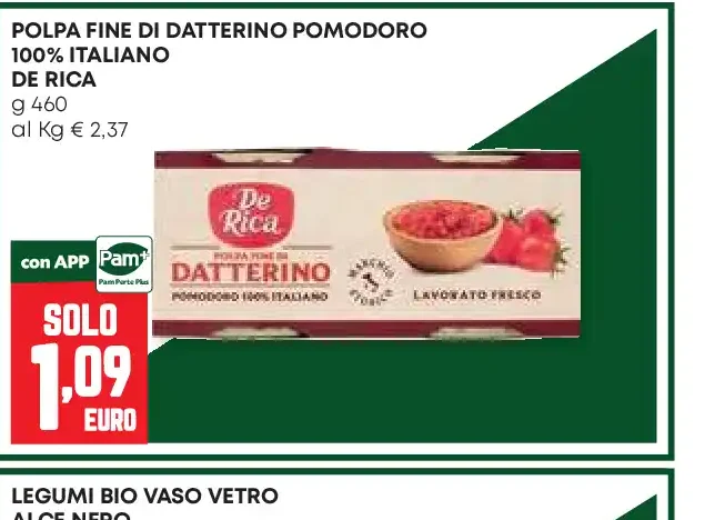 Polpa fine di datterino pomodoro 100% italiano De Rica