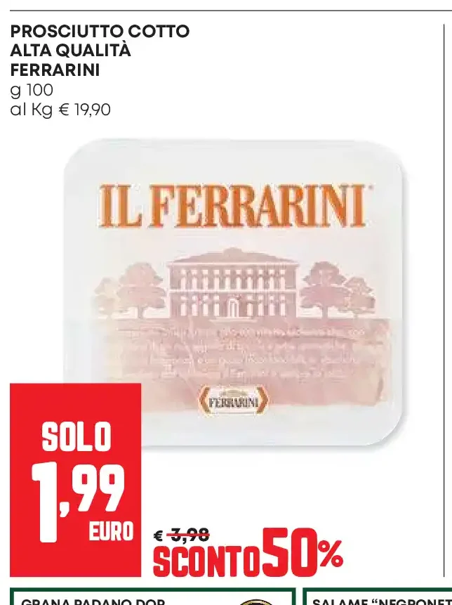 Prosciutto cotto alta qualità Ferrarini