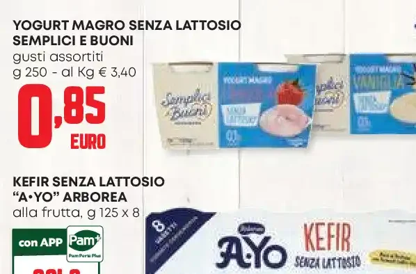 Yogurt magro senza lattosio Semplici e Buoni