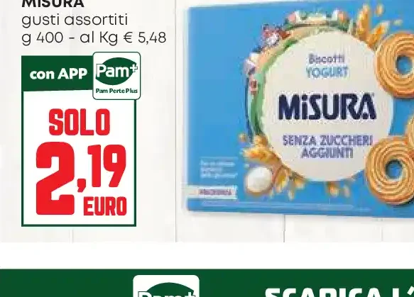 Biscotti yogurt senza zuccheri aggiunti Misura