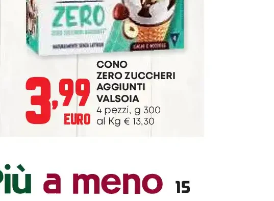 Cono zero zuccheri aggiunti Valsoia