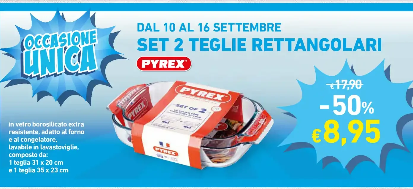 Set 2 teglie rettangolari Pyrex