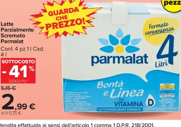 Latte parzialmente scremato Parmalat