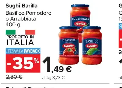 Sugo Barilla Basilico Pomodoro o Arrabbiata