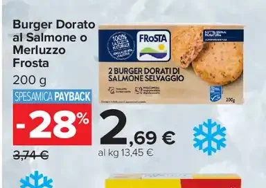 Burger Dorato al Salmone o Merluzzo