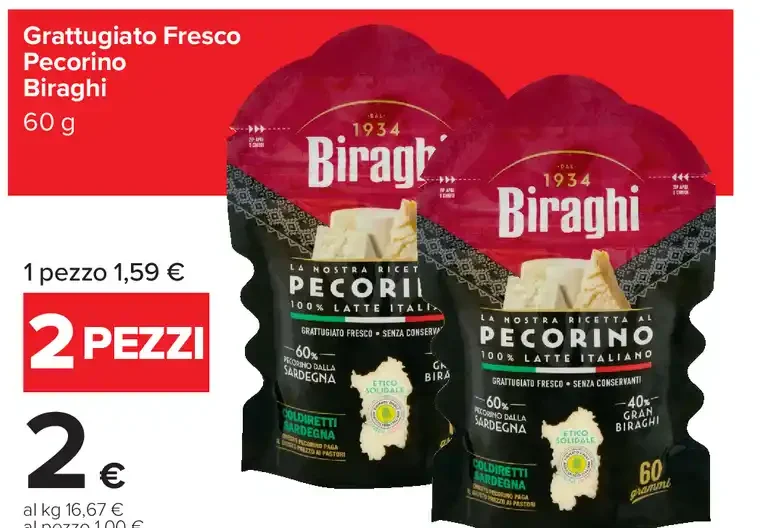 Grattugiato fresco pecorino Biraghi