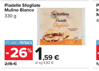 Piadelle sfogliate Mulino Bianco