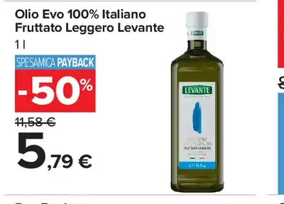 Olio EVO 100% italiano Fruttato Leggero Levante