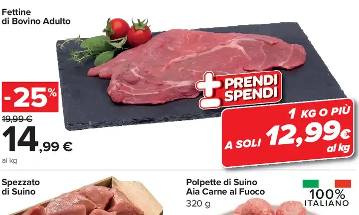 Fettine di bovino adulto