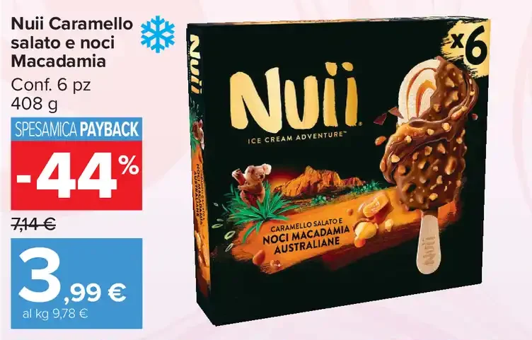 Gelato stecco caramello e noci macadamia