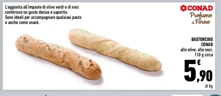 Bastoncino alle olive e alle noci Conad