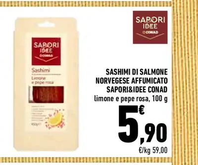 Sashimi di salmone norvegese affumicato Sapori&Idee Conad