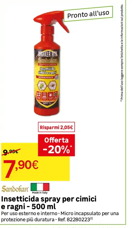 Insetticida spray per cimici e ragni