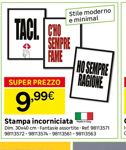 Stampa incorniciata