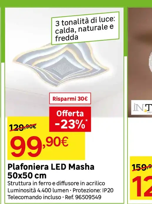 Plafoniera LED Masha 50x50 cm