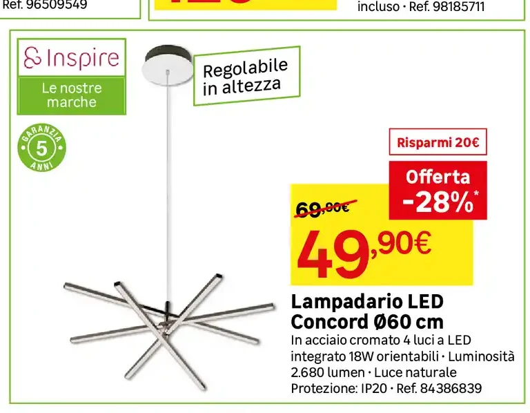 Lampadario LED Concord Ø60 cm