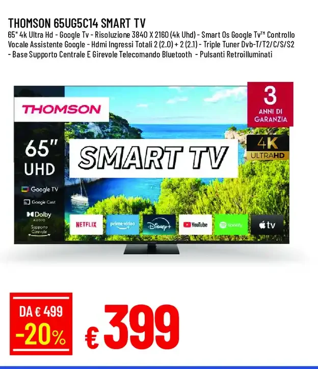 Smart TV Thomson 65 pollici
