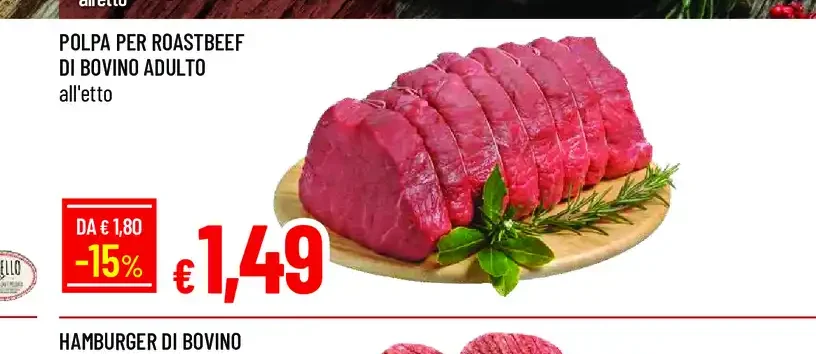 Polpa per roastbeef di bovino adulto