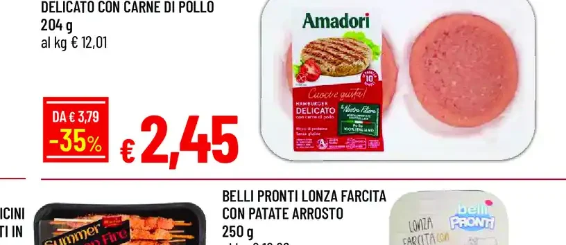 Amadori hamburger delicato con carne di pollo