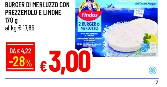 Capitan Findus 2 burger di merluzzo con prezzemolo e limone