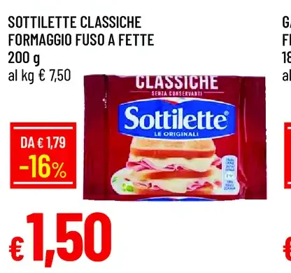 Sottilette Classiche formaggio fuso a fette