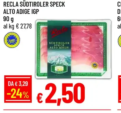 Recla Südtiroler Speck Alto Adige IGP