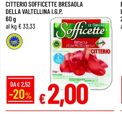 Citterio Sofficette bresaola della Valtellina IGP