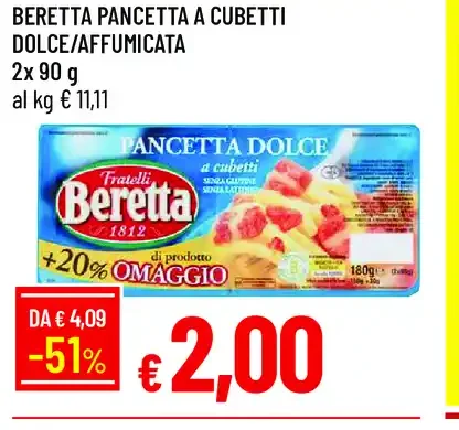 Beretta pancetta a cubetti dolce/affumicata