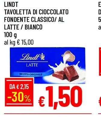 Tavoletta di cioccolato fondente classico al latte/bianco