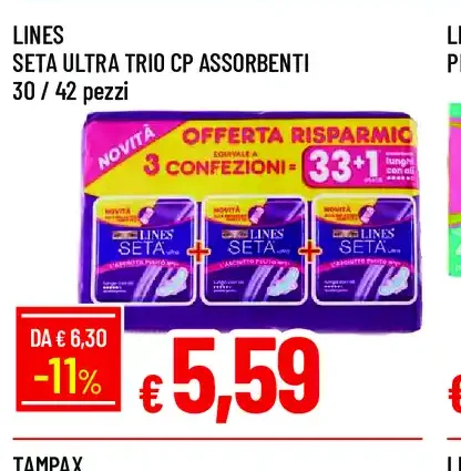 Lines Seta Ultra Trio CP Assorbenti