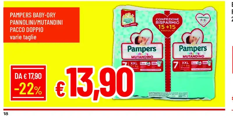 Pampers Baby-Dry Pannolini Mutandini Pacco Doppio