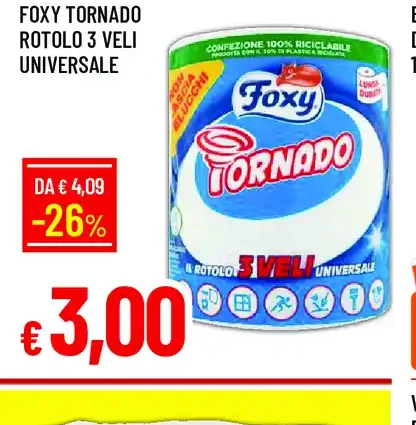 Foxy Tornado Rotolo 3 Veli Universale