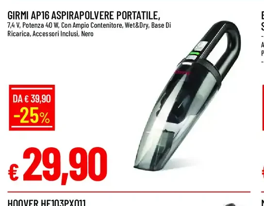 Girmi AP16 aspirapolvere portatile
