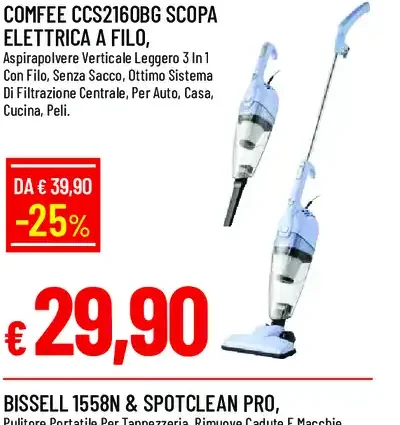 Comfee CCS2160BG scopa elettrica a filo