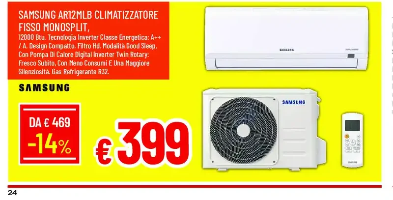 Samsung AR12MLB climatizzatore fisso monosplit