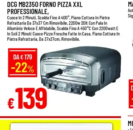DCG MB2350 forno pizza XXL professionale