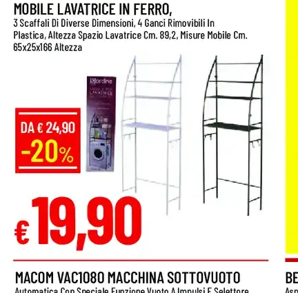 Mobile lavatrice in ferro