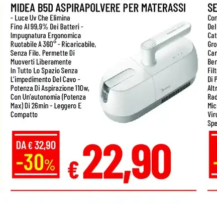 Midea B5D aspirapolvere per materassi