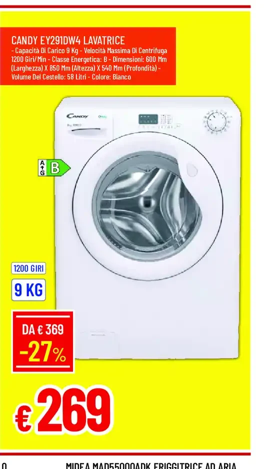 Candy lavatrice 9 kg
