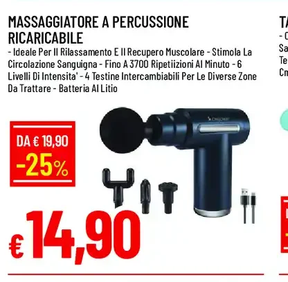 Massaggiatore a percussione ricaricabile