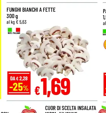 Funghi bianchi a fette