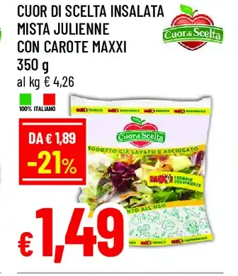 Cuori di scelta insalata mista julienne con carote maxi