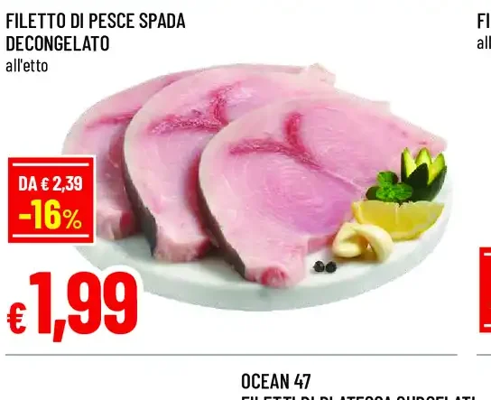 Filetto di pesce spada decongelato