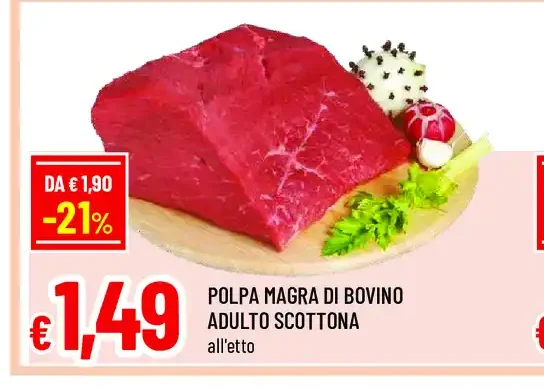 Polpa magra di bovino adulto Scottona