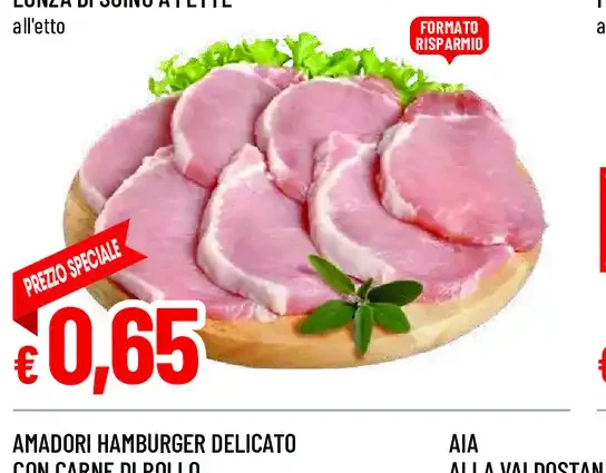 Lonza di suino a fette