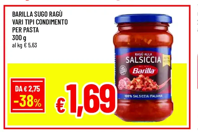 Barilla Sugo Ragù Vari Tipi Condimento per Pasta