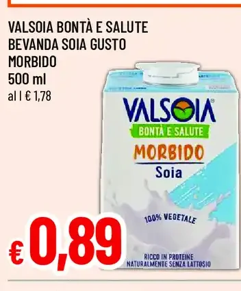 Valsoia Bontà e Salute Bevanda Soia Gusto Morbido